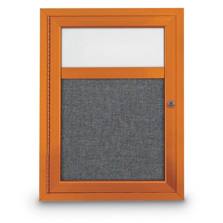 United Visual Products Slim Enclosed Corkboard, 30"x30", White Alum Frame/Amethyst UVEB3030-WHITE-AMETHY